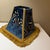 2020s Designer- Regal Sapphire/Blue Velvet Zebra Lamp Shade With Gold Trim and Harvest Brush Fringe For Sale - Image 5 of 7