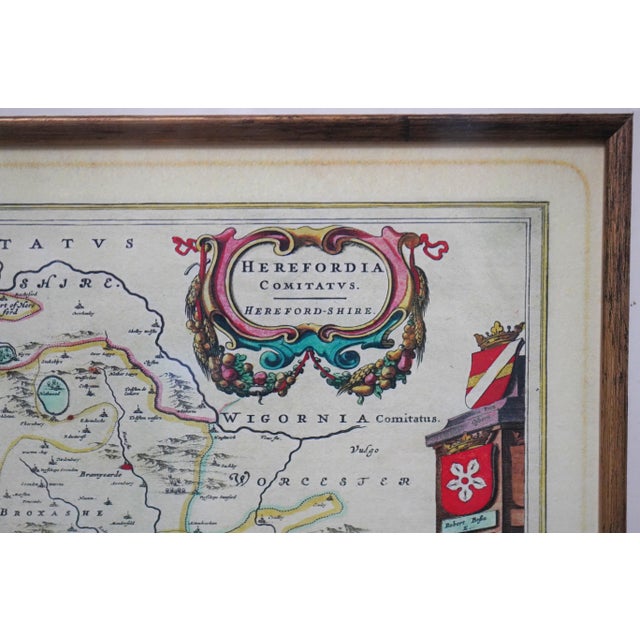 Gold Pair of English Framed & Matted Map Prints For Sale - Image 8 of 14
