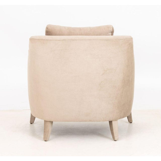 Wood Brabbu "Como" Gray Velvet Upholstered Armchair For Sale - Image 7 of 8