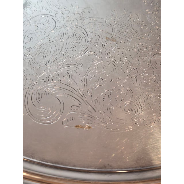 Vintage Wm. Rogers Silverplate Round Serving Tray, 12" For Sale - Image 4 of 4
