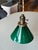 1970s Vintage Green Glass Pendant Light With Brass Socket For Sale - Image 5 of 9
