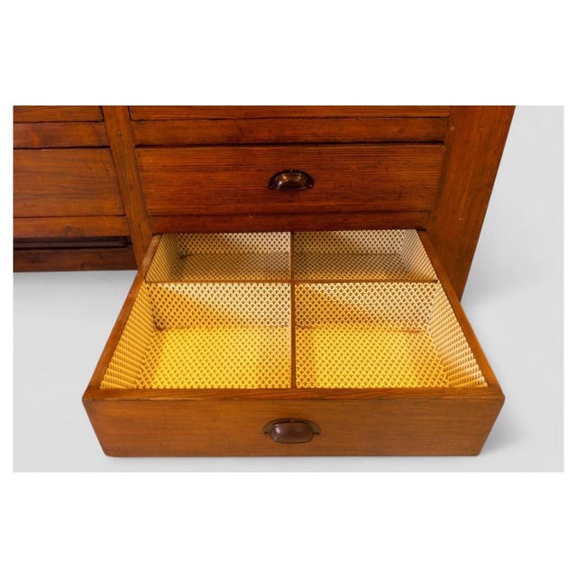 Vintage Wood Sideboard with 16 Drawers For Sale - Image 10 of 15