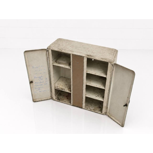 Vintage French Metal Medicine Cabinet, 1940s For Sale - Image 6 of 13