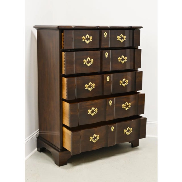 Late 20th Century Henredon Folio Fourteen Mahogany Chippendale Chest of Five Drawers For Sale - Image 5 of 12
