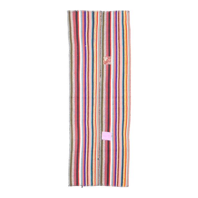 Vintage Turkish Oushak Handmade Wool Cotton Orange Runner Rug For Sale