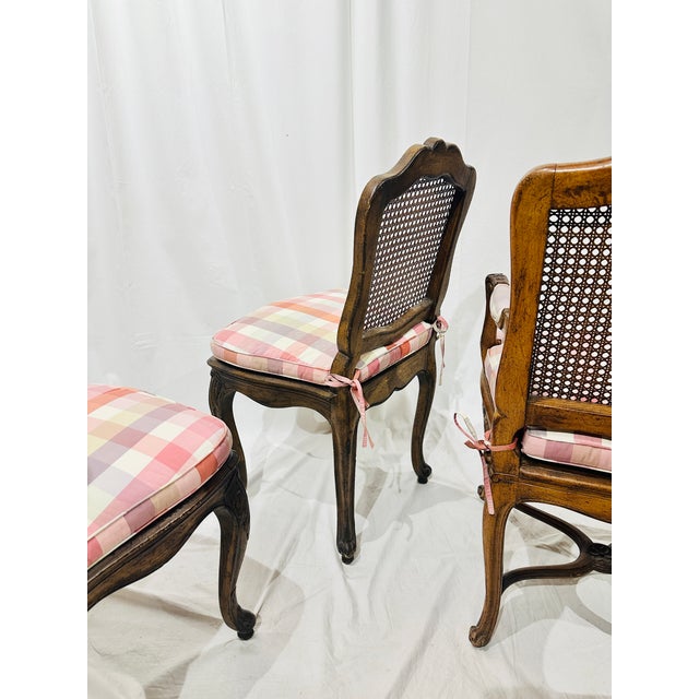 Mid 20th Century Set of 4 French Louis XV Style Cane Chairs For Sale - Image 9 of 11