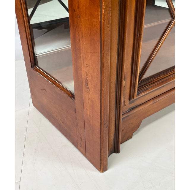 Late 20th Century Hickory White Lighted Glass Curio or Display Cabinet For Sale - Image 9 of 12