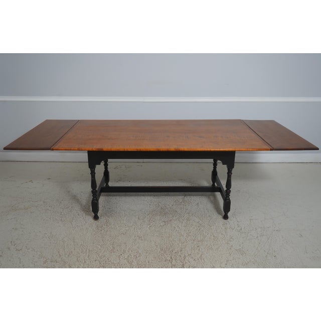 Eldred Wheeler Attributed Benchmade Tiger Maple Dining Tavern Table For Sale - Image 17 of 18
