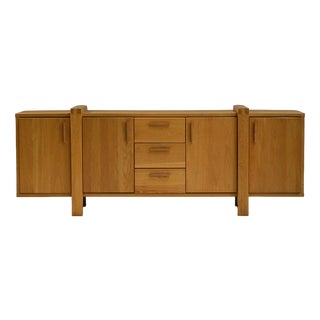 Large Brustalist Oak Sideboard, Belgium, 1990s For Sale