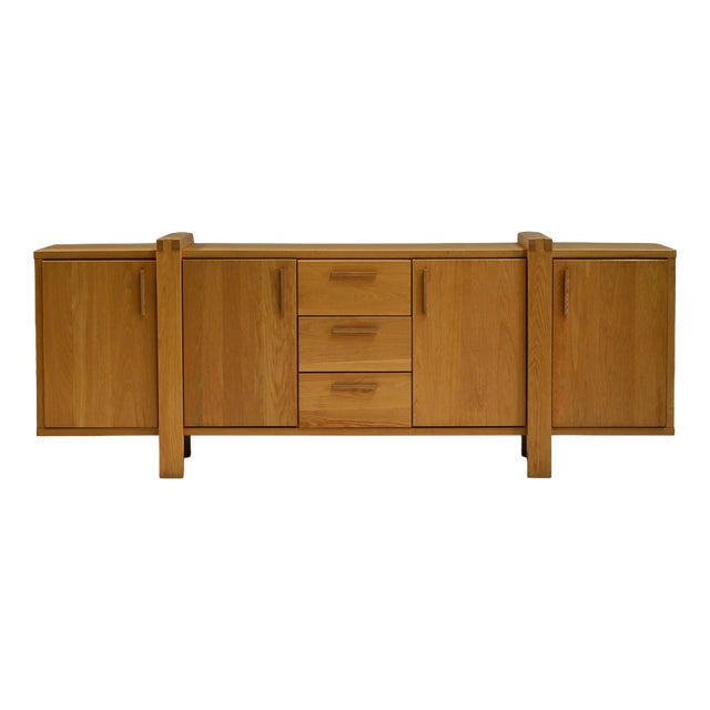 Large Brustalist Oak Sideboard, Belgium, 1990s For Sale