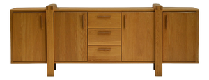 Large Brustalist Oak Sideboard, Belgium, 1990s
