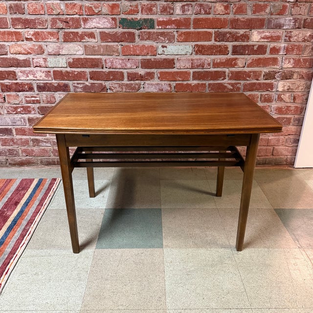 Danish Walnut Draw Leaf Coffee Table, 1960s For Sale - Image 6 of 8