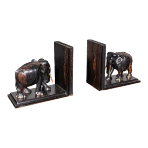 1900's Pair Antique Elephant Bookends