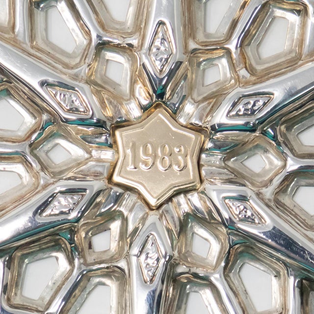 Metal 1983 Gorham Sterling Snowflake Ornament For Sale - Image 7 of 11