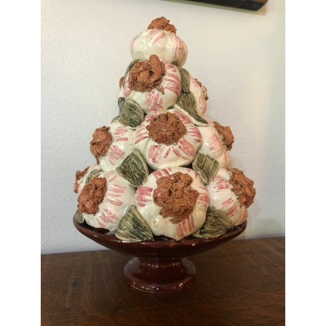 Mid 20th Century Ceramic Trompe l'Oeil Garlic Topiary From D H Holmes New Orleans For Sale - Image 12 of 12