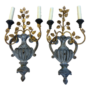 1960s Palladio Italian Mid Century Wall Sconces - A Pair