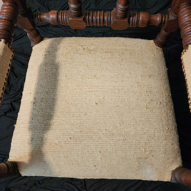 Wood 19th Century Antique Throne Armchair- Jacobean Style For Sale - Image 7 of 12