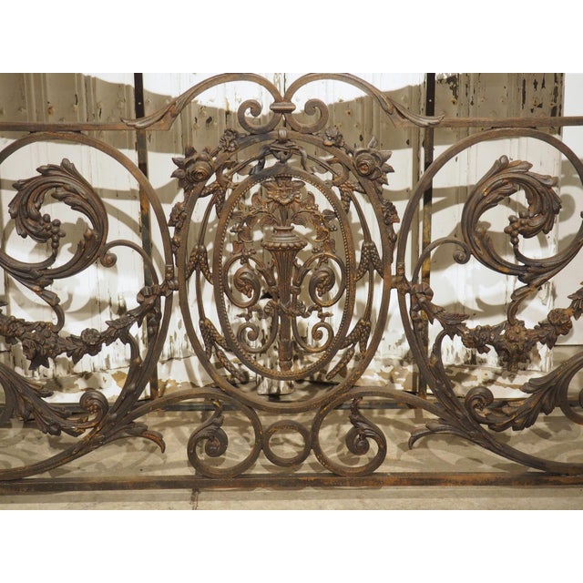 Antique Cast Iron Parisian Balcony Gate Console With Shellstone Top, Circa 1900 For Sale - Image 14 of 17