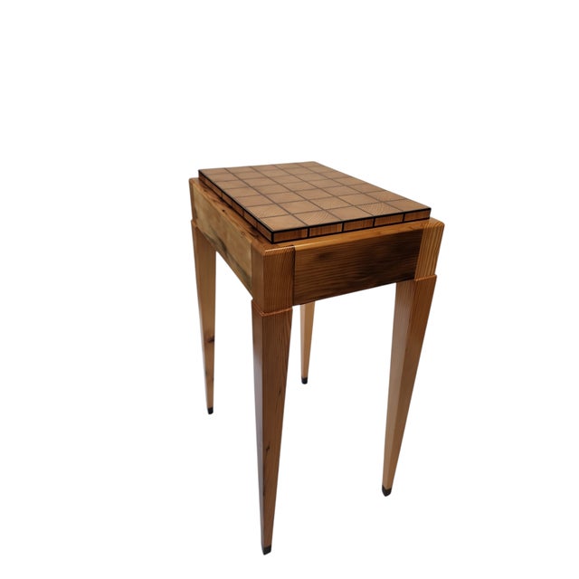 Reclaimed Old Growth Pine Parquetry Side Table For Sale - Image 6 of 17