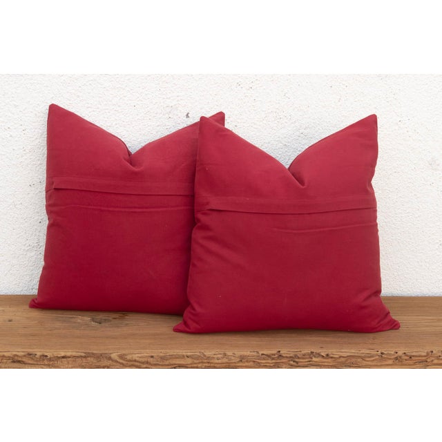 1990s Black Scalloped Suzani Pillow Covers, Pair For Sale - Image 5 of 6