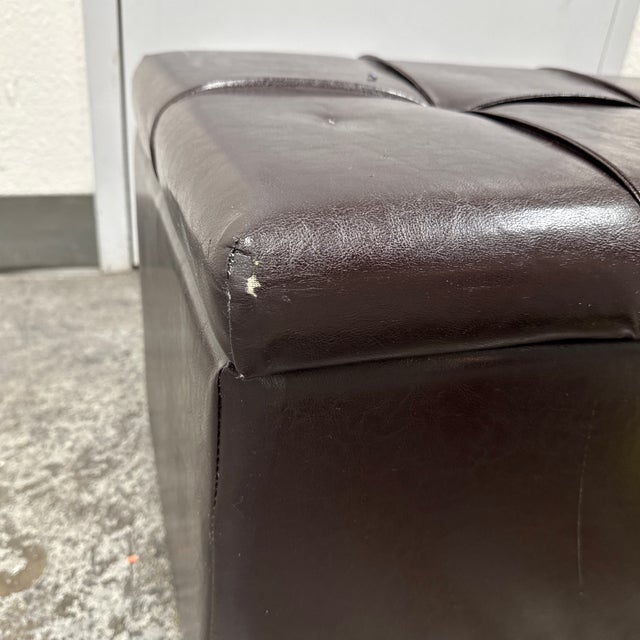Convenience Concepts Tufted Faux Leather Storage Ottoman Bench For Sale - Image 10 of 12