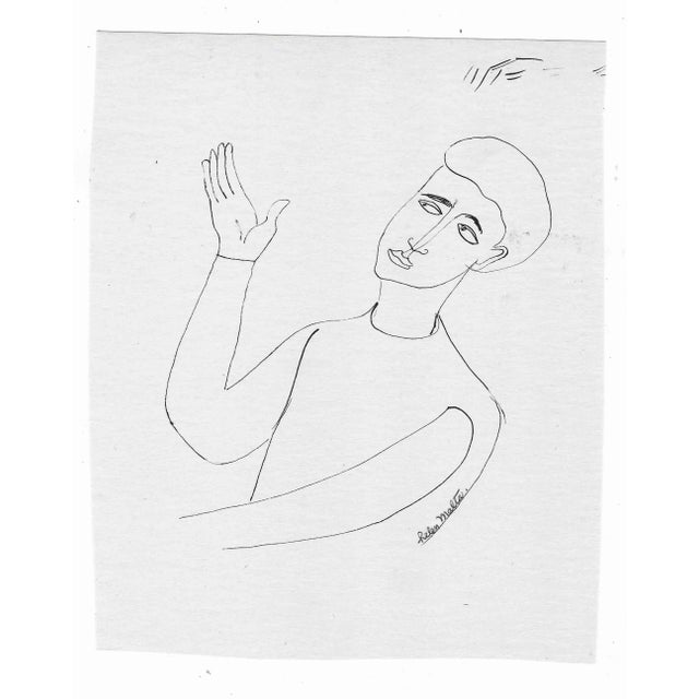 Ink on paper, Signed lower right. Helen Wagner Malta (1912-1975) worked in New York City in the 1930s, teaching at the...