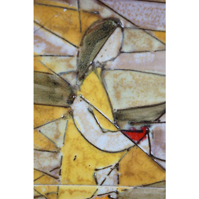 Early 20th Century Harris G. Strong Ceramic MCM Female Figures Mosaic Tile Art Plaque 16" For Sale - Image 5 of 13