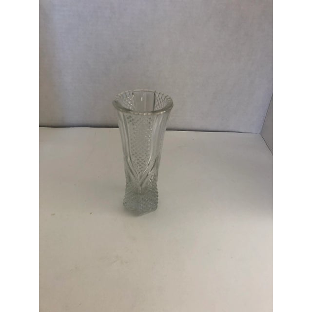 1960s Vintage Clear Press Glass Bud Vase For Sale - Image 5 of 5