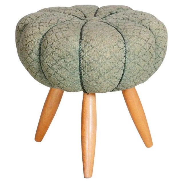 Mid-Century Green Beech Stool, 1950s For Sale - Image 10 of 10