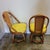 Four Rattan Swivel Chairs With Matching Table and Yellow Upholstery For Sale - Image 9 of 12