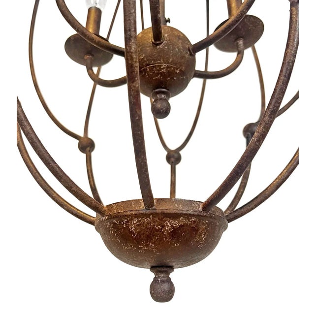 Classic Whitney Iron Chandelier For Sale - Image 4 of 5