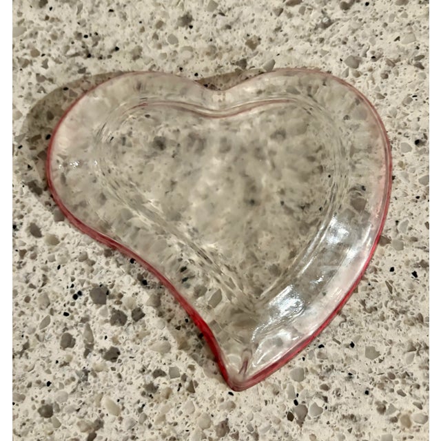 Vintage Crystal Glass Heart Dish or Bowl From Germany, 7.5” Wide For Sale - Image 6 of 7