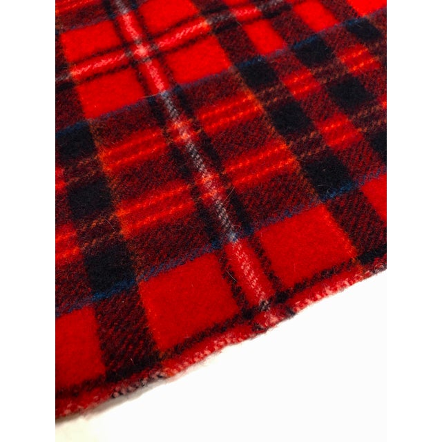 Vintage Pendleton Red and Navy Blue Wool Blanket/Throw Chairish