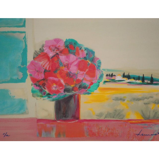 Claude HEMERET (1929) Provence, Window on the Hinterland Original color lithograph Signed in pencil Marked as Artist's...