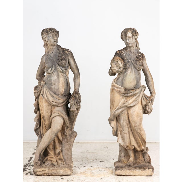 Large Winter Goddess of the Four Seasons Garden Figure, Italy, Late 20th C. For Sale - Image 9 of 12