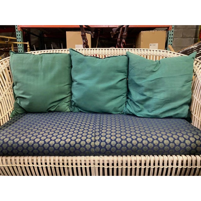 Antique Victorian Wicker Rattan Bentwood Sculptural Sunroom Sofa Set With Chairs For Sale - Image 12 of 14