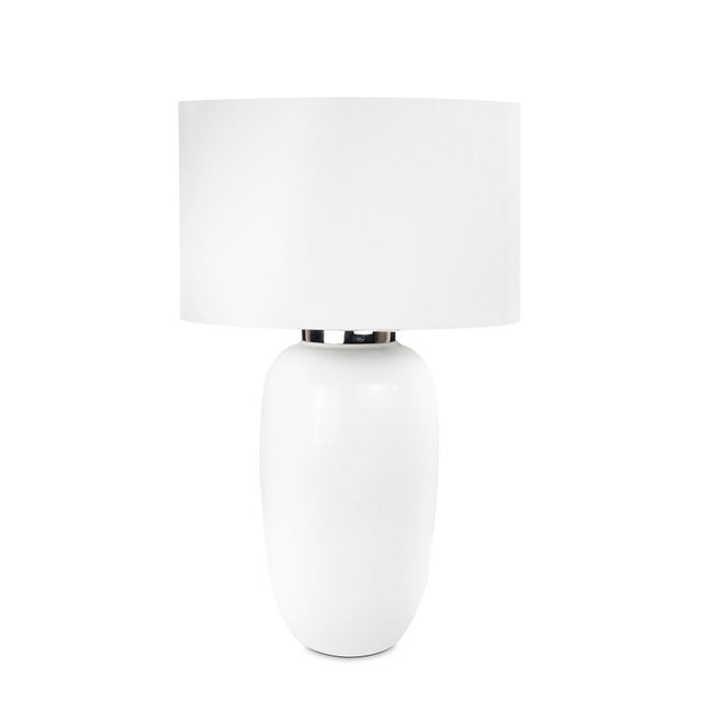 2020s Kyoto Ceramic Table Lamp, White For Sale - Image 5 of 5
