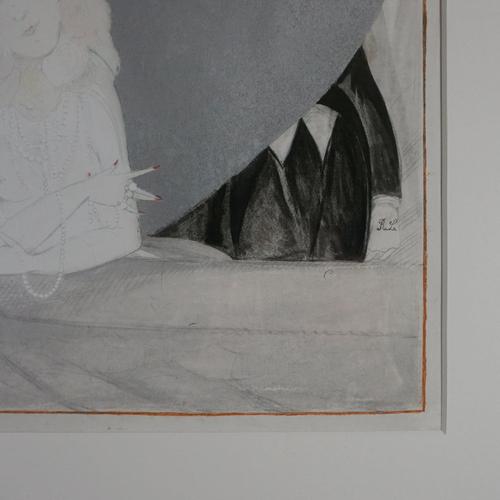 Charles Gesmar, Portrait of Jane Marnac, Gouache, Ink and Watercolour on Paper For Sale - Image 4 of 5