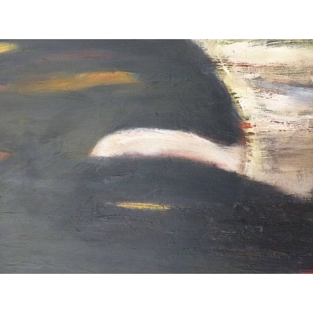 Contemporary "Smiling at Night" Abstract Oil and Acrylic Painting by Scott Spencer For Sale - Image 3 of 7