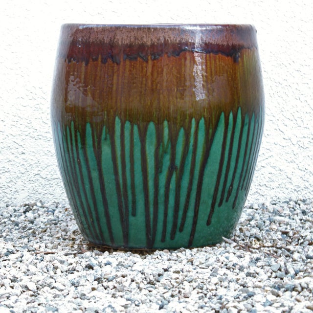 1970s Oversized Mid-Century Modern Studio Art Pottery Garden Planter 16" Large For Sale - Image 5 of 5