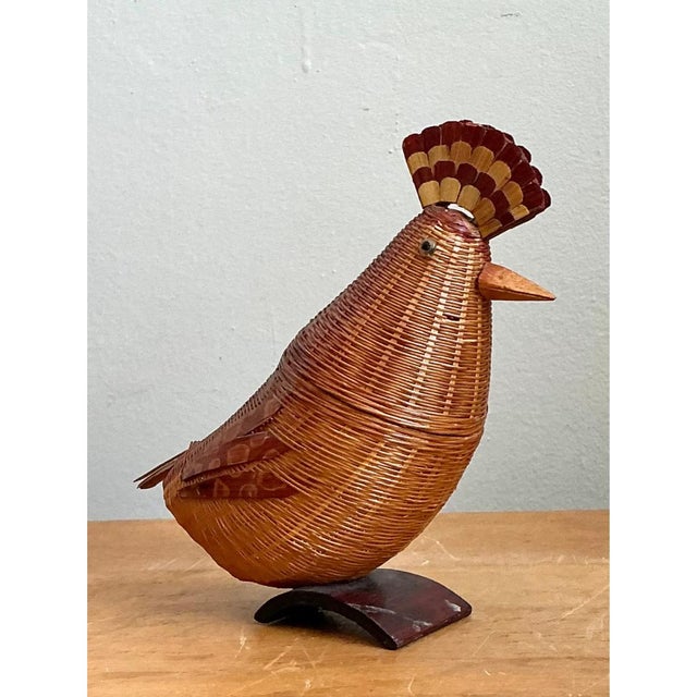 Auburn Vintage Shanghai Weave Rattan Pheasant For Sale - Image 8 of 12