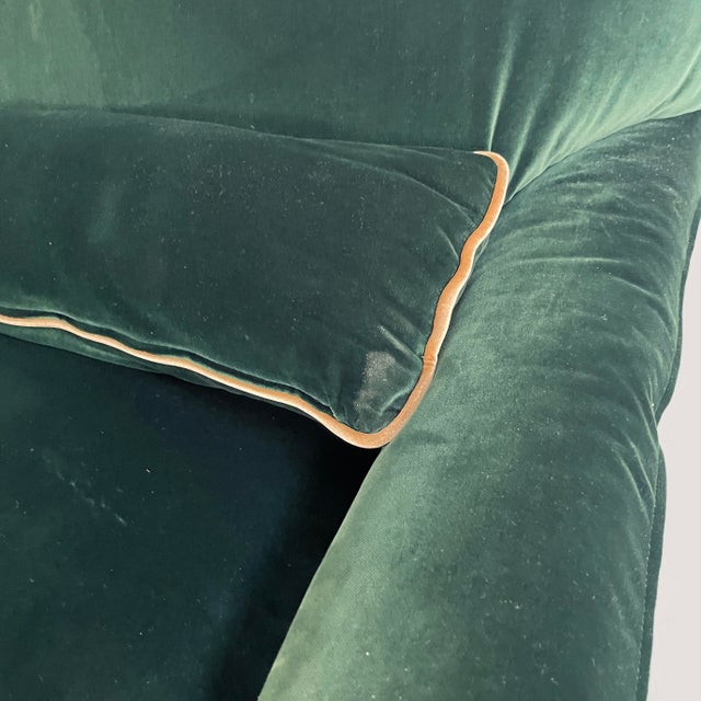 Beige Italian Modern Raffle Green Velvet Sofa by Vico Magistretti for De Padova, 1990s For Sale - Image 8 of 18