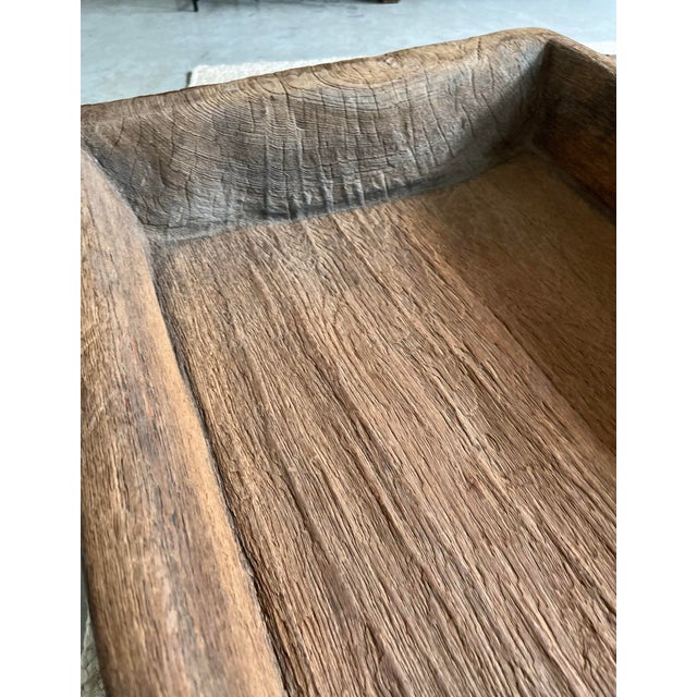 Antique French Hand-Hewn Wood Dough Trough For Sale - Image 9 of 12