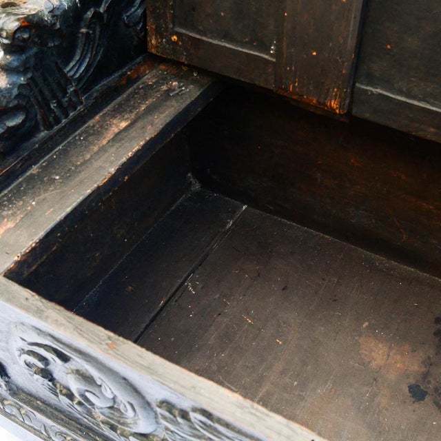 Antique 19th Century Neo-Renaissance French Carved Oak Bench For Sale - Image 5 of 11