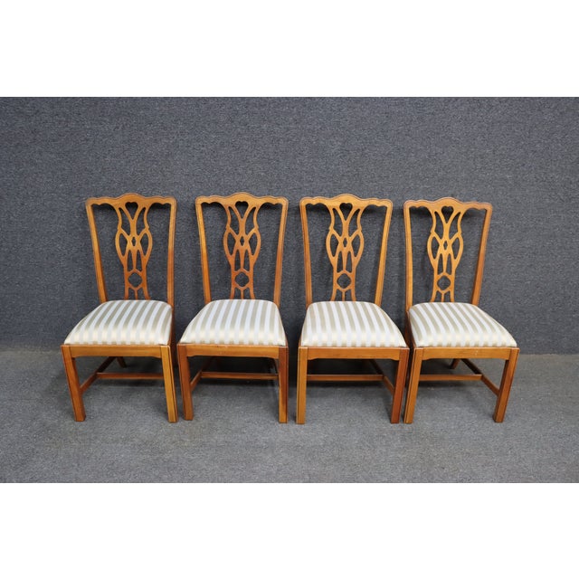 Set of 10 Harden Chippendale Style Cherry Dining Chairs For Sale - Image 13 of 14