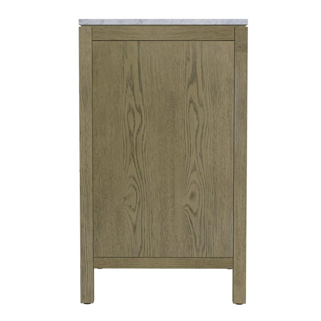 Wood Nora 24 in. W Rectangular Wood & Marble Bathroom Vanity with Storage, Light Oak For Sale - Image 7 of 11