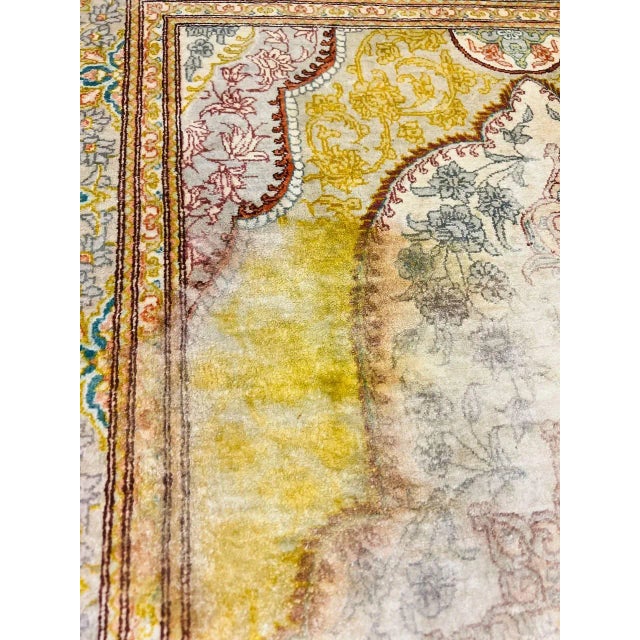 2020s Persian Fine Hand Pure Silk Qum Rug For Sale - Image 11 of 12