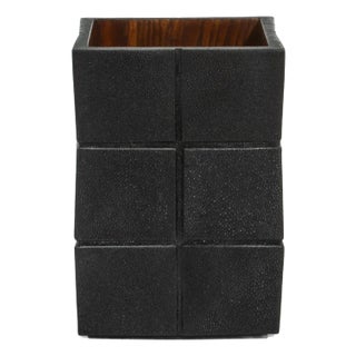 Waste Bin in Black Shagreen by R&y Augousti For Sale