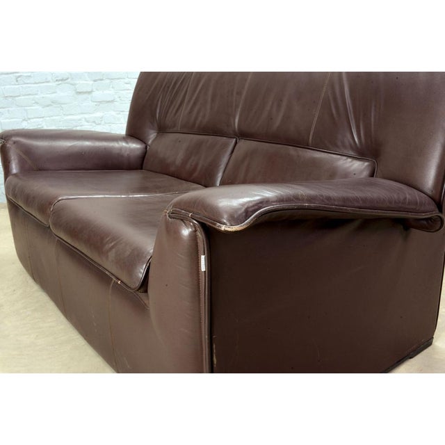 Set of Brown Leather Model Lauriana Sofas by Tobia & Afra Scarpa, 1970s For Sale - Image 18 of 18