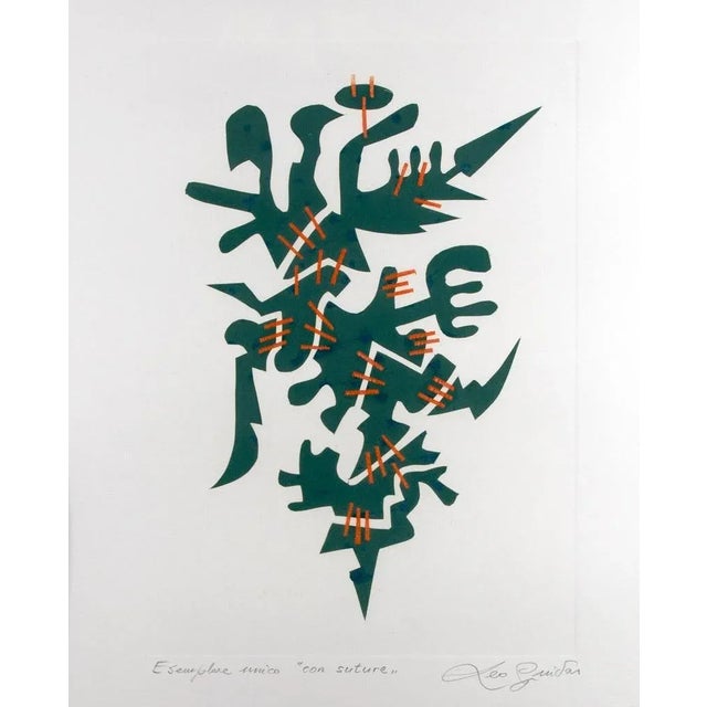 Leo Guida, Con Suture, Original Lithograph on Paper, 1985 For Sale - Image 4 of 4